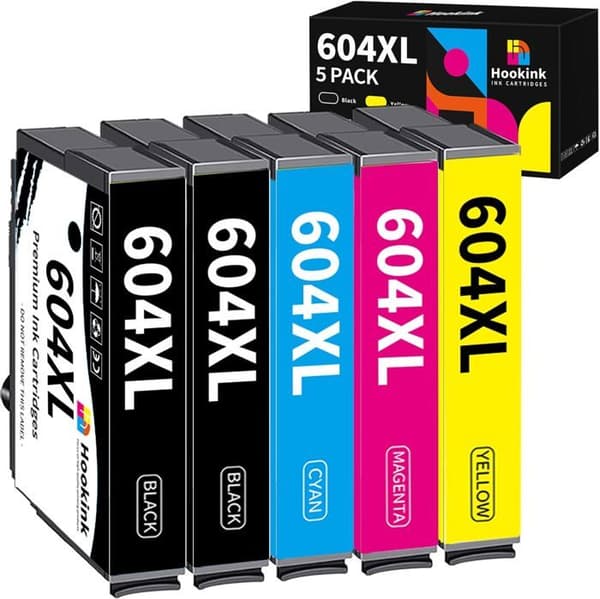 Kompatibel bläckpatron - Epson - 604XL - Paket med 5 - Hög kapacitet - Flera färger