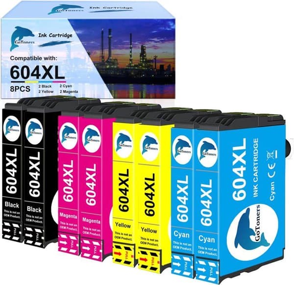 Kompatibel patron - GoToners - 604XL - Flerfärgad - 8 delar - Hög kvalitet
