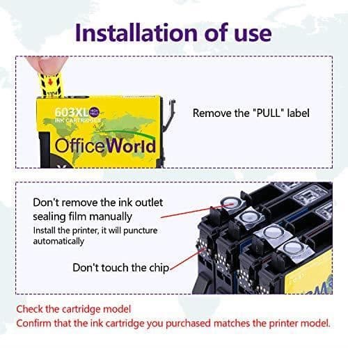 OfficeWorld 603 XL Multipack kompatibel bläckpatron för Epson 603 603XL med Epson Expression Home XP-2100 XP-2105 XP-3100 XP