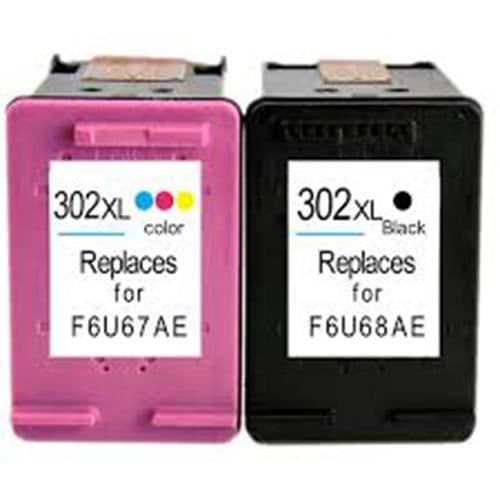 Paket med 2 302 XL svarta och färgpatroner för HP Officejet 3830 3832 4650 + en överstrykningspenna FULL AV BLÄCK