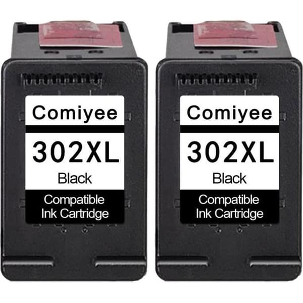 2 svarta bläckpatroner kompatibla för HP 302 XL 302XL Kompatibel för DeskJet 3639 3637 3630 2130 Envy 4527 4525 4522 4520 4521