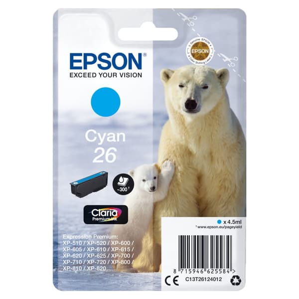 Original Bläckpatron Epson C13T26124012 Turkos