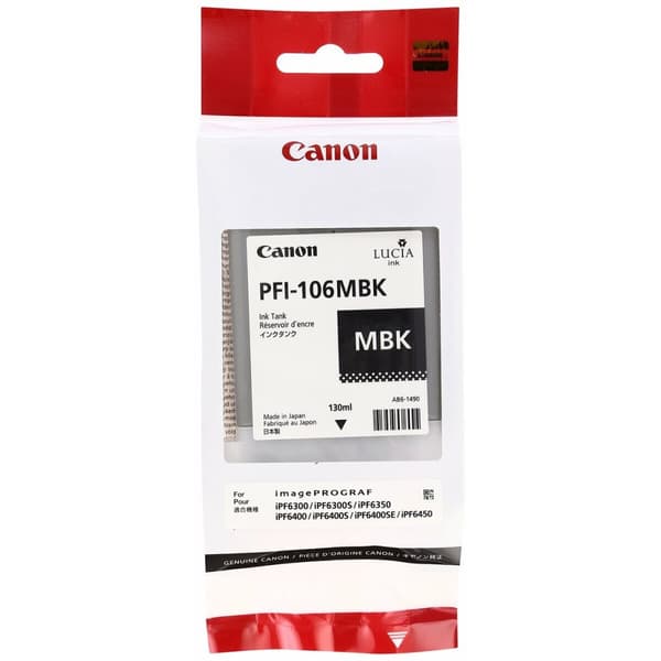 Original Bläckpatron Canon PFI-106 MBK Svart Svart matt