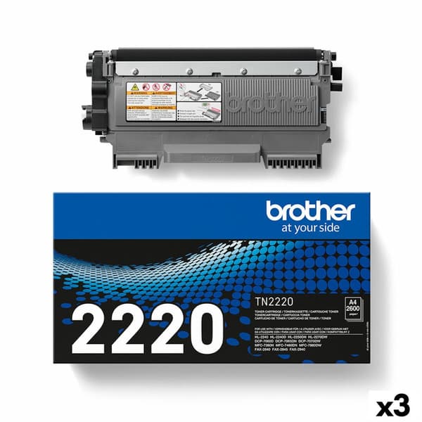 Original Toner Brother HL2240D/2250DN/2270DW Svart (3 antal)
