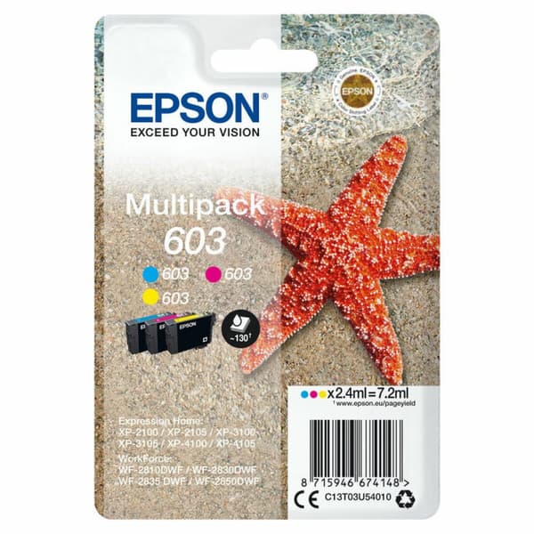 Alkunperäinen mustepatruuna Epson C13T03U54010 Cyanin sininen/Magentan punainen/Keltainen