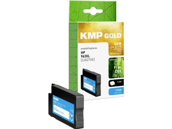 KMP 1766,6003, Cyan, 30 ml, 1 stykker, 1600 sider, Enkeltpakke