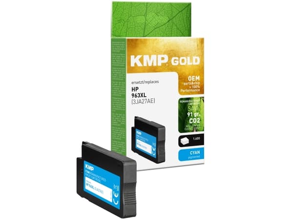 KMP 1766,6003, Cyan, 30 ml, 1 stykker, 1600 sider, Enkeltpakke