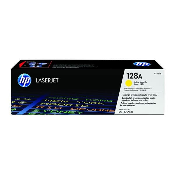 HP 128A gul äkta tonerkassett (CE322A) för HP Color LaserJet CP1525/CM1415MFP