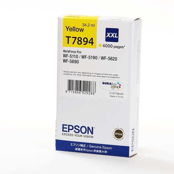 Epson Blæk C13T789440 T7894 XXL Gul