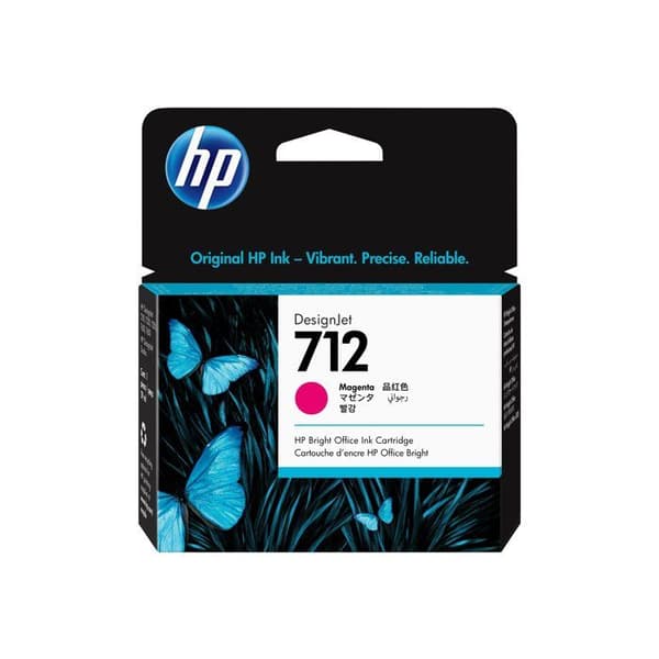 3ED68A 29 ml original HP 712 magenta bläckpatron med original HP-bläck