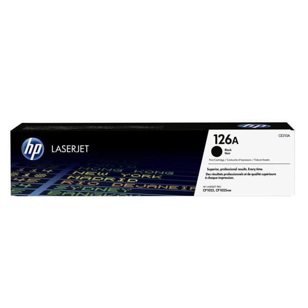 HP 126A äkta svart tonerkassett (CE310A) för HP LaserJet CP1025/LaserJet 100 MFP M175/LaserJet 200 MFP M275