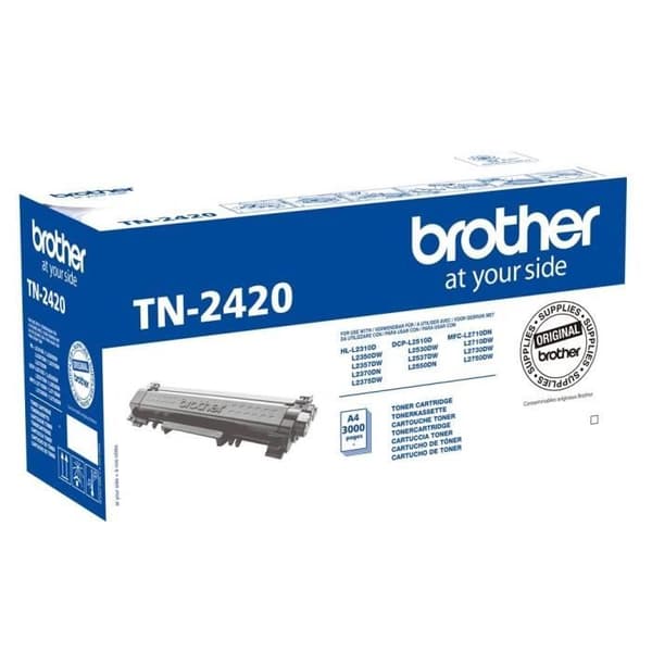 Högkapacitet svart tonerpatron TN2420 - BROTHER - Laser - 3000 sidor