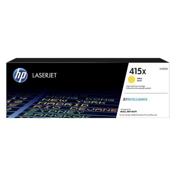 HP 415X original gul tonerpatron med hög kapacitet (W2032X) för HP LaserJet Pro M454, M479-skrivare