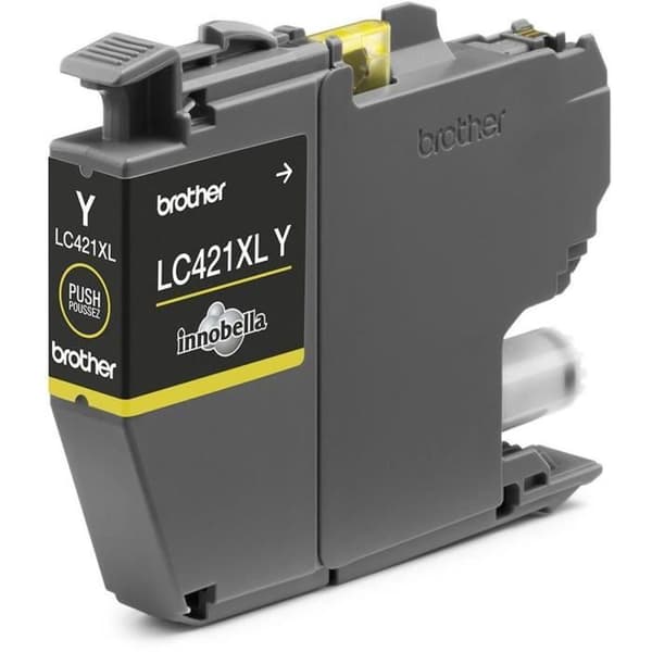 LC421XLY bläckpatron - BROTHER - 500 sidor hög kapacitet gul - för DCP -J1050DW, MFC -J1010DW och DCP -J1140DW