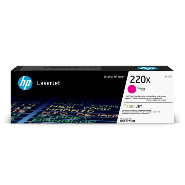Original HP 220X Magenta High Yield Tonerkassett (W2203X) för HP LaserJet Pro 4202 / 4302
