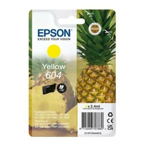 Original blækpatron Epson XP-2200 WF-2910DWF Gul Sort (10 enheder)