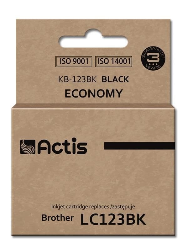 Actis KB-123Bk blæk (erstatning for Brother LC123BK/LC121BK; standard; 15 ml; sort)