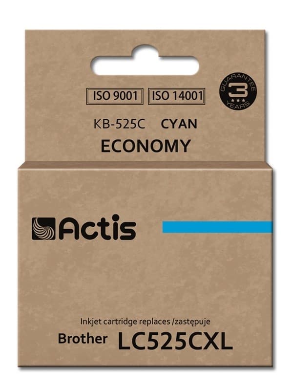 Actis KB-525C -muste (Brother LC525C:n korvaava muste; vakio; 15 ml; syaani)