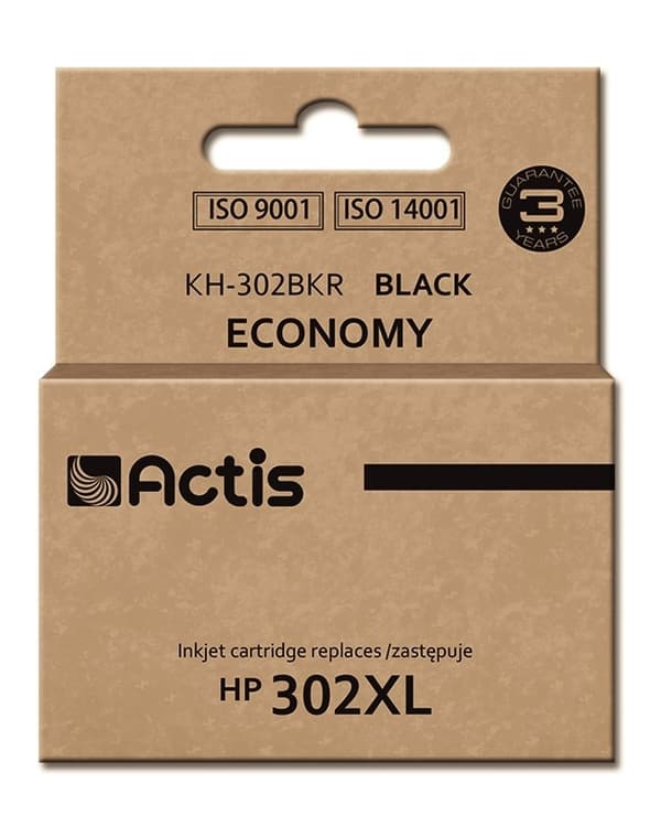 Actis KH-302BKR-bläck (ersättning för HP 302XL F6U68AE; Premium; 15 ml; svart)