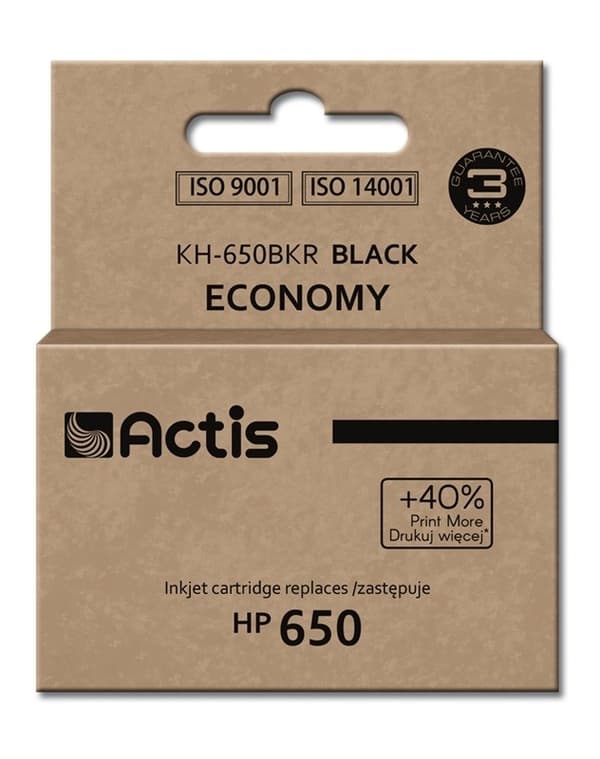 Actis KH-650BKR blæk (erstatning for HP 650 CZ101AE; Standard; 15 ml; sort)