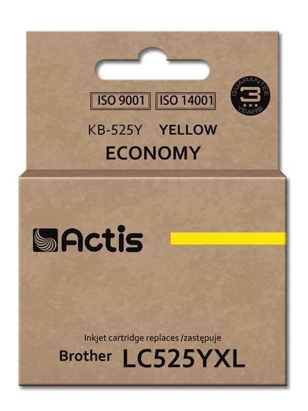 Actis KB-525Y blæk (erstatning for Brother LC525Y; standard; 15 ml; gul)