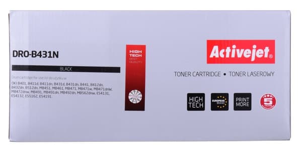 Activejet DRO-B431N rumpu (vaihtokasetti OKI 44574302 -tulostimeen; Supreme; 25 000 sivua; musta)