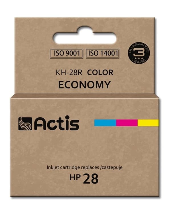 Actis KH-28R -muste (HP 28 C8728A -värikasetin vaihto; vakio; 21 ml; väri: syaani, magenta, keltainen)