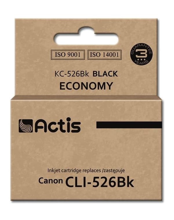Actis KC-526Bk -muste (Canon CLI-526BK -värikasetin vaihto; vakio; 10 ml; musta)
