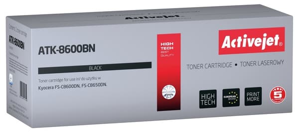 Activejet ATK-8600BN värikasetti (Kyocera TK-8600K -tulostimen vaihto; Supreme; 30 000 sivua; musta)