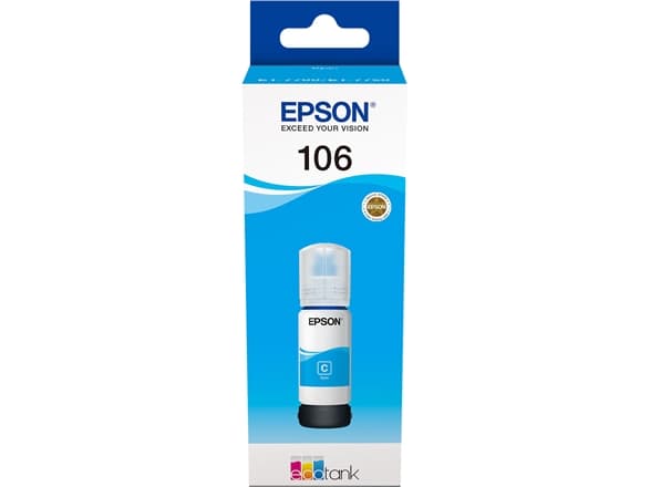 Epson 106 - 70 ml - cyan - original - bläcktank - för EcoTank ET-7700, ET-7750, L7160, L7180; Expression Premium ET-7700, ET-7750