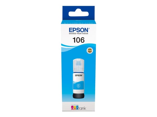 Epson 106 - 70 ml - cyan - original - bläcktank - för EcoTank ET-7700, ET-7750, L7160, L7180; Expression Premium ET-7700, ET-7750