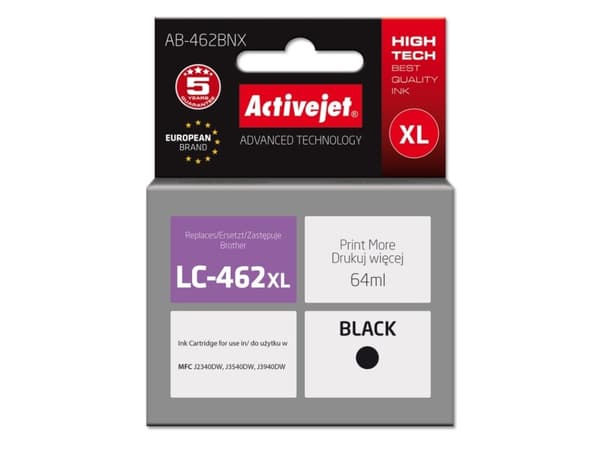 Activejet AB-462BNX, Sort, Fargestoffbasert blekk, 64 ml, 1 stykker, Enkeltpakke