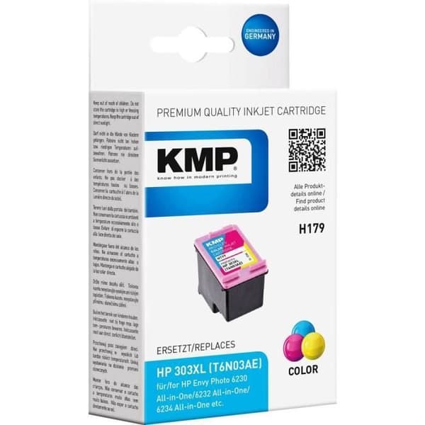 Kompatibel skrivarpatron cyan, magenta, gul KMP H179 1764,4030 ersätter HP 303XL