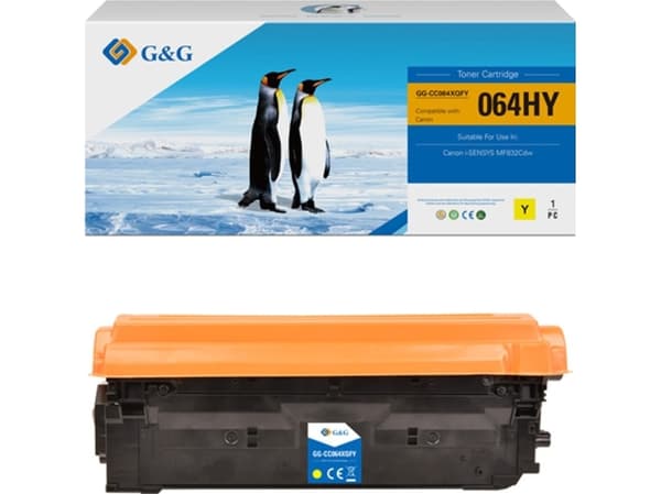 G&G Toner G&G-kompatibel toner med Canon 064 H Y, NT-CC064XQFY-RC, gul, 10500s, høy kapasitet