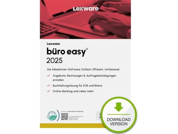 Lexware büro easy 2025 "unbegrenzte Laufzeit" Download, Regnskap, Elektronisk programvarenedlasting (ESD), Tysk, Windows 11 Enterprise x64, Windows 1