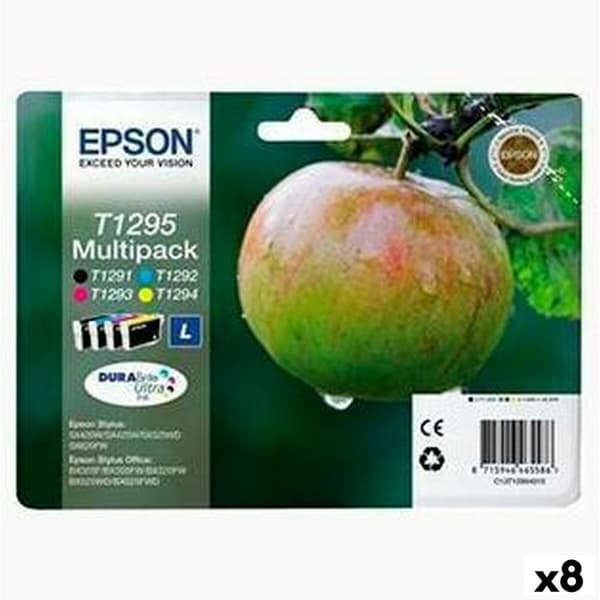 Kompatibel Blekkpatron Epson T12914011 + T12924011 + T12934011 + T12944011 Svart/Cyan/Magenta/Gul (8 enheter)
