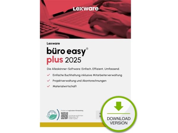 Lexware büro easy plus 2025 "unbegrenzte Laufzeit" Download, Bokföring, ESD (Electronic Software Download), Tyska, Windows 11 Enterprise x64, Windows