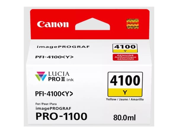 Canon PFI-4100 Y - 80 ml - gul - original - hengeboks - blekkbeholder - for imagePROGRAF PRO-1100