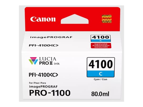 Canon PFI-4100 C - 80 ml - cyan - original - hengeboks - blekkbeholder - for imagePROGRAF PRO-1100