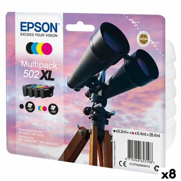 Original blækpatron Epson XP-5100 5105 WF2860DWF 2865DWF Sort/Cyan/Magenta/Yellow (8 enheder)