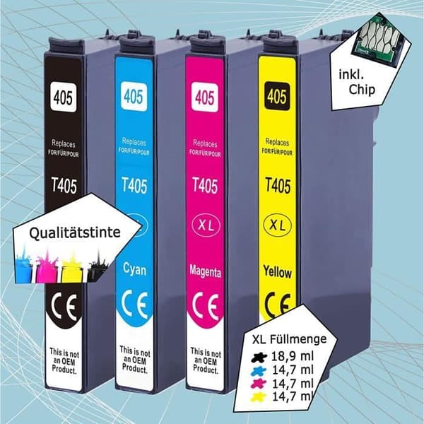 uckerparadies Kompatibla bläckpatroner för Epson 405XL Epson 405 för Epson Workforce Pro WF-3820 WF-3825 WF-4820 WF-4825256