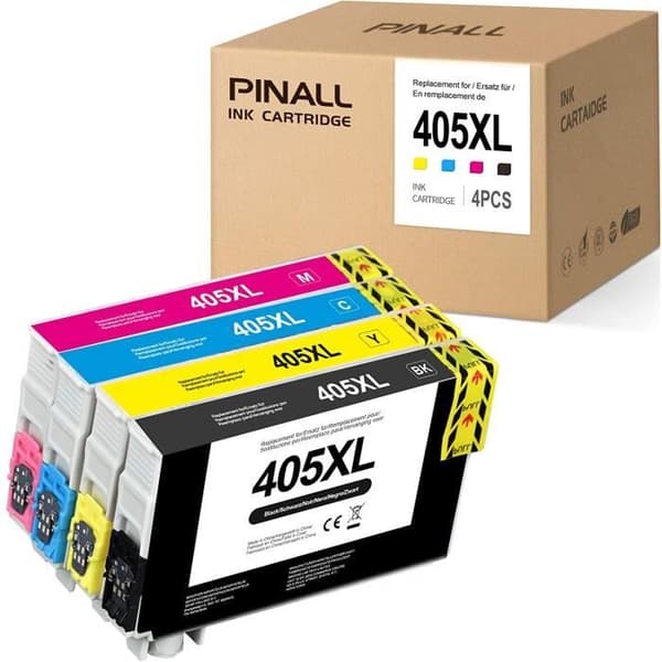 PINALL Merotoner 405XL 405 XL bläckpatroner kompatibla med Epson WF-3820 DWF, WF-4820 DWF, WF-4830DTWF, WF-7840 DTWF, WF-3825 DWF,