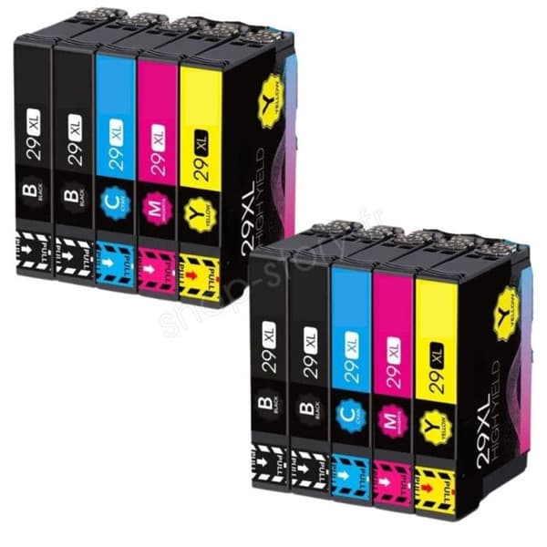 Pack med 10 kompatibla 29 XL-bläckpatroner för EPSON-skrivare 29 XL