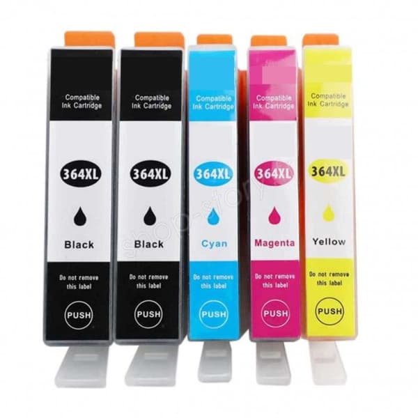 Pack med 5 kompatibla 364 XL-bläckpatroner för HP 364 XL-skrivare