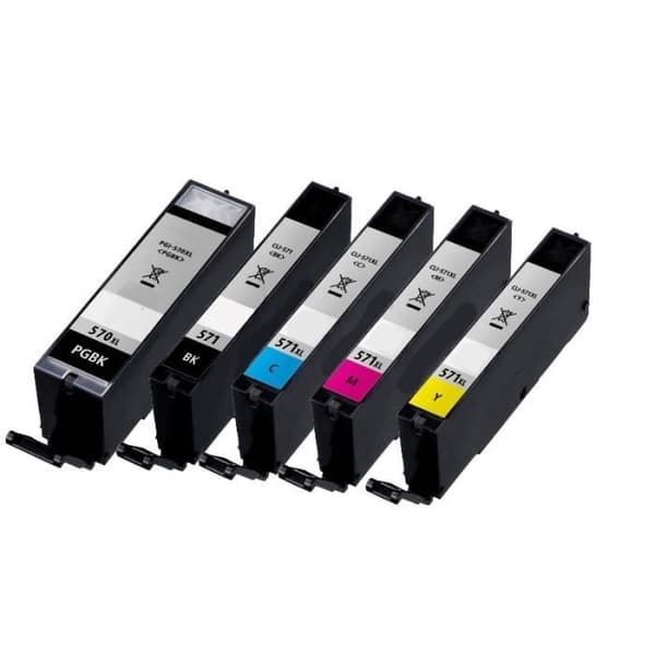 5 patroner PGI 570 XL Svart CLI 571 XL Färg för skrivare Canon MG 5700 5750 5751 5752 5753 6800 6850 6851 6852 ENKEL FRANKRIKE