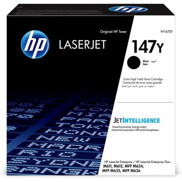 HP 147Y extra hög kapacitet svart original LaserJet-tonerkassett (W1470Y) för LJ Enterprise M611/M612/MFP M634/M635/M636