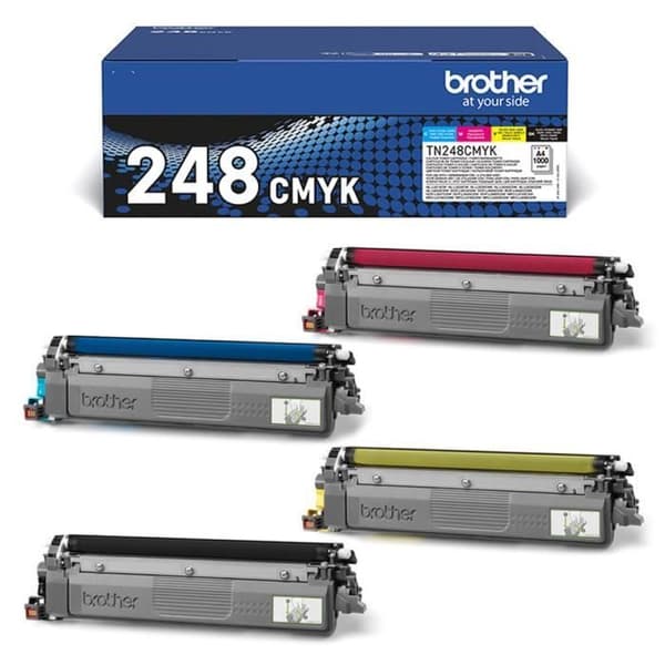 Standard Toner Pack - BROTHER - TN248VAL - Cyan Magenta Gul Svart - 4x1000 sidor