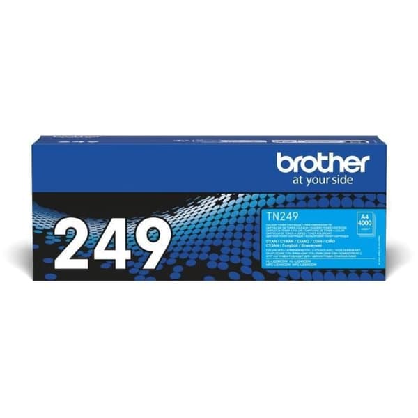 Toner med mycket hög kapacitet - BROTHER - TN249C - Cyan - 4000 sidor