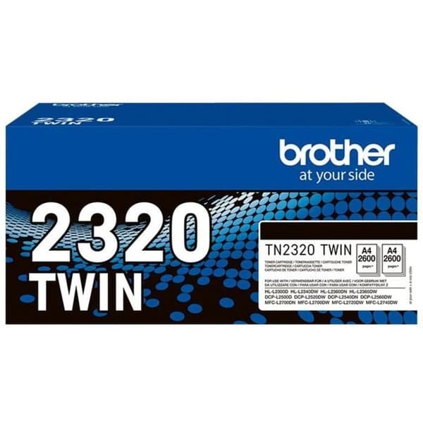 Brother PACK TN2320 SVART bläckpatron 2 TONER