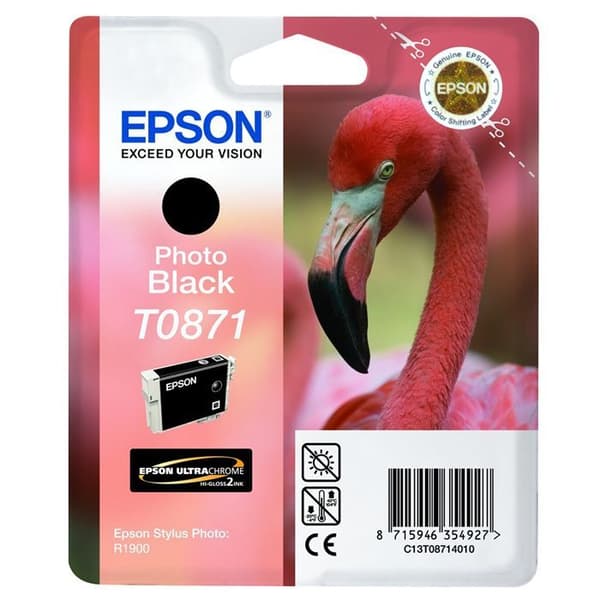 Epson T0871 Flamingo svart bläckpatron